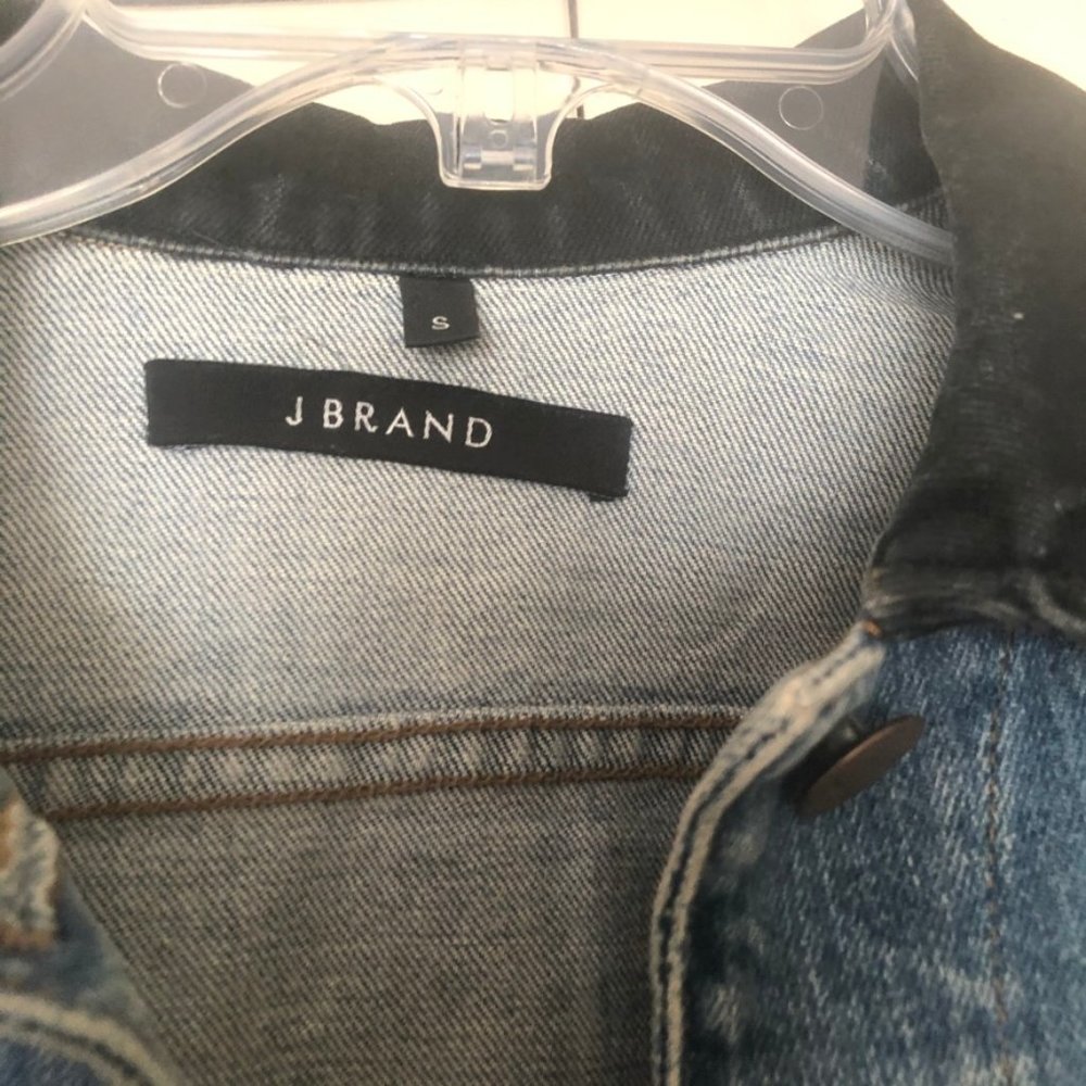 J Brand Bowie Denim Jacket with Coated Sleeves - Picture 5 of 11